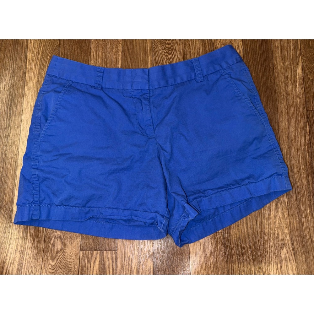 J.Crew Womens Broken-In Chino Shorts Size 6 Cobalt Blue Cotton 3 Inch Inseam